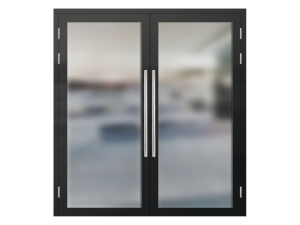 Алюминиевая двупольная дверь остекленная противопожарная EI-60
