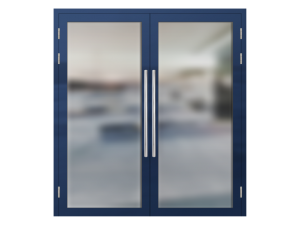 Алюминиевая двупольная дверь тонированный стеклопакет
